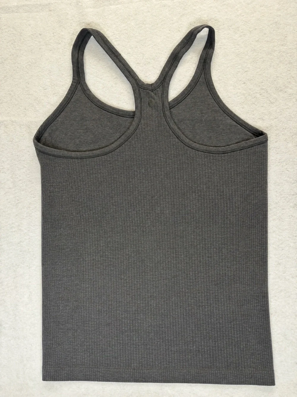 Lululemon Ebb to Street Racerback Tank Heathered Black / Graphite Size 12